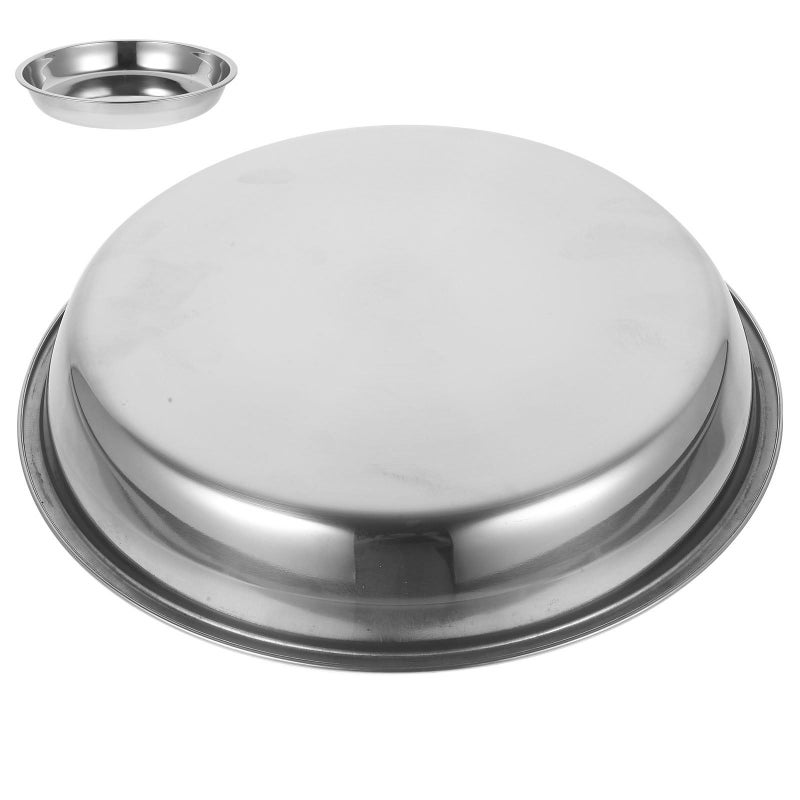 26cm Stainless Steel Round Dinner Plate for Steak Pasta and Home Dining - Image 2