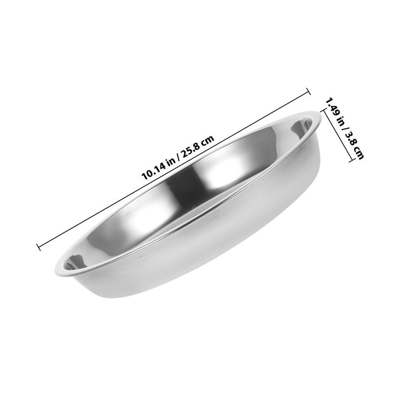 26cm Stainless Steel Round Dinner Plate for Steak Pasta and Home Dining - Image 3