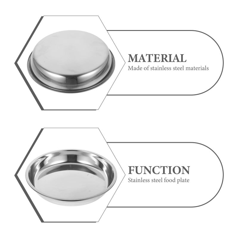 26cm Stainless Steel Round Dinner Plate for Steak Pasta and Home Dining - Image 4