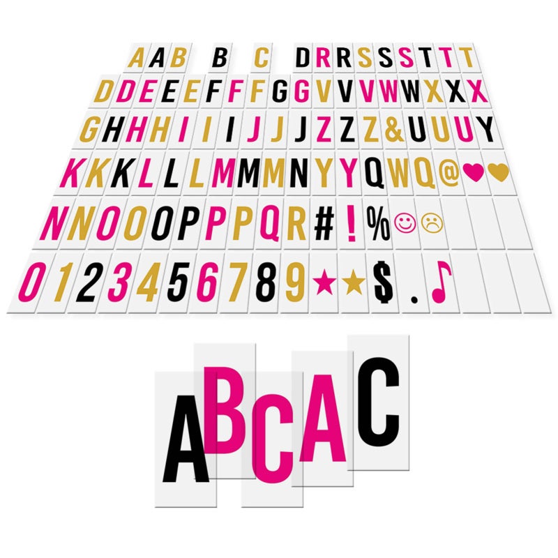 102pcs Colorful Interchangeable Letters Numbers Symbols Characters Cards Combination for DIY LED Cinema Light Box Message Board for Birthday Anniversary Wedding Party Store Sign Kids Study - Image 5