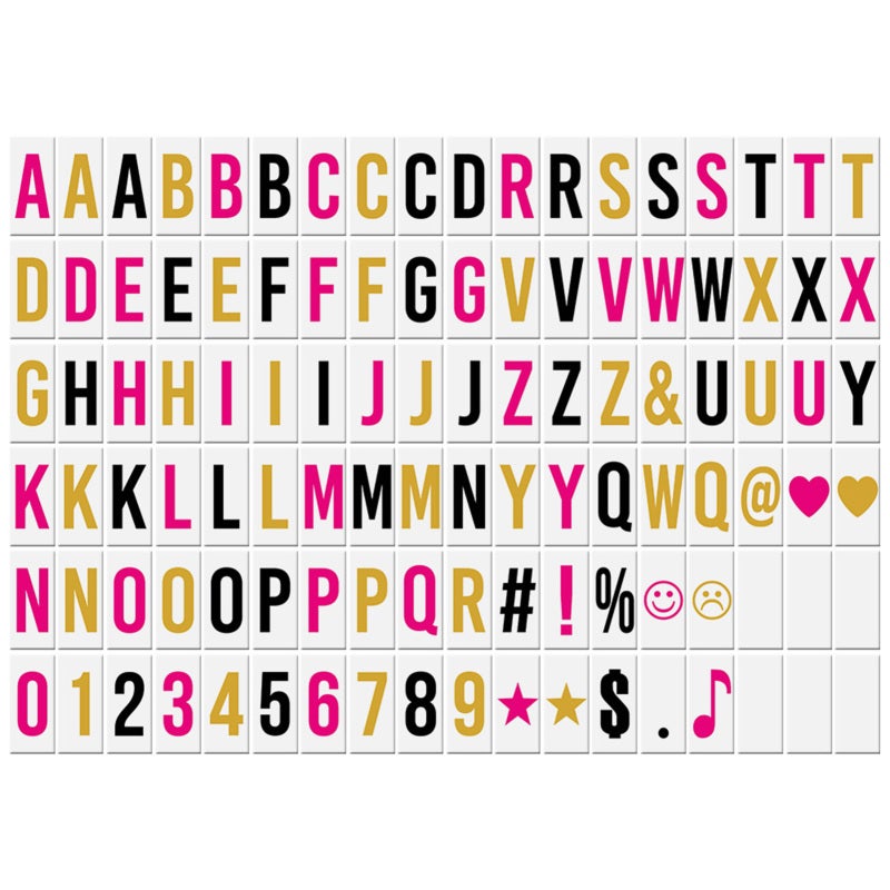102pcs Colorful Interchangeable Letters Numbers Symbols Characters Cards Combination for DIY LED Cinema Light Box Message Board for Birthday Anniversary Wedding Party Store Sign Kids Study - Image 1