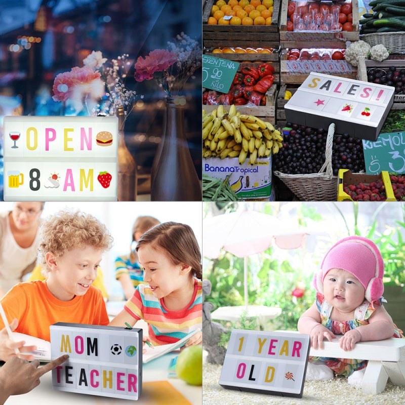 102pcs Colorful Interchangeable Letters Numbers Symbols Characters Cards Combination for DIY LED Cinema Light Box Message Board for Birthday Anniversary Wedding Party Store Sign Kids Study - Image 3