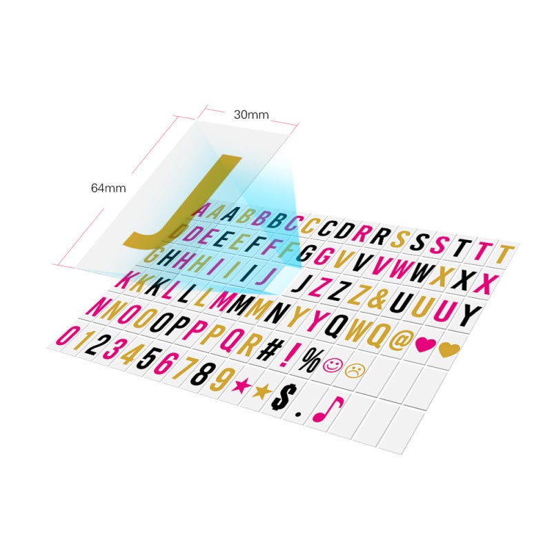 102pcs Colorful Interchangeable Letters Numbers Symbols Characters Cards Combination for DIY LED Cinema Light Box Message Board for Birthday Anniversary Wedding Party Store Sign Kids Study - Image 2