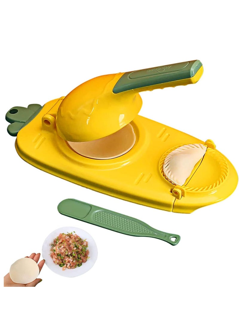 ELTRAZONE صانع الزلابية 2 في 1، قالب زلابية يدوي، أداة يدوية لخبز المعجنات لضغط غلاف عجينة الزلابية (أصفر) - Image 1
