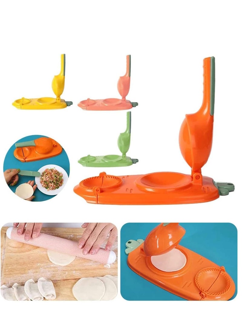 ELTRAZONE صانع الزلابية 2 في 1، قالب زلابية يدوي، أداة يدوية لخبز المعجنات لضغط غلاف عجينة الزلابية (أصفر) - Image 5