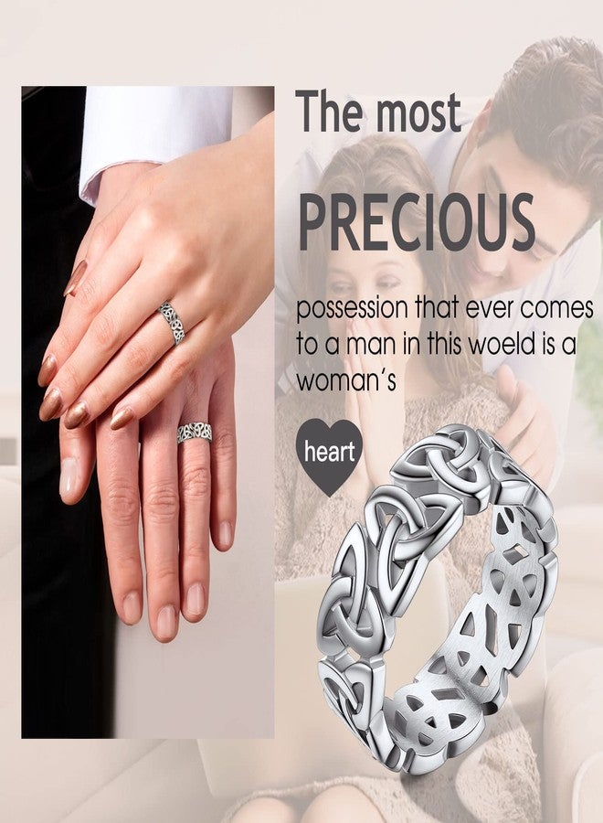 Bestyle Celtic Knot Band Rings for Men Women, Stainless Steel Irish Finger Ring Viking Wedding Bands Jewelry Gift Wedding Promise (08-Stainless Steel-Style03) - Image 3
