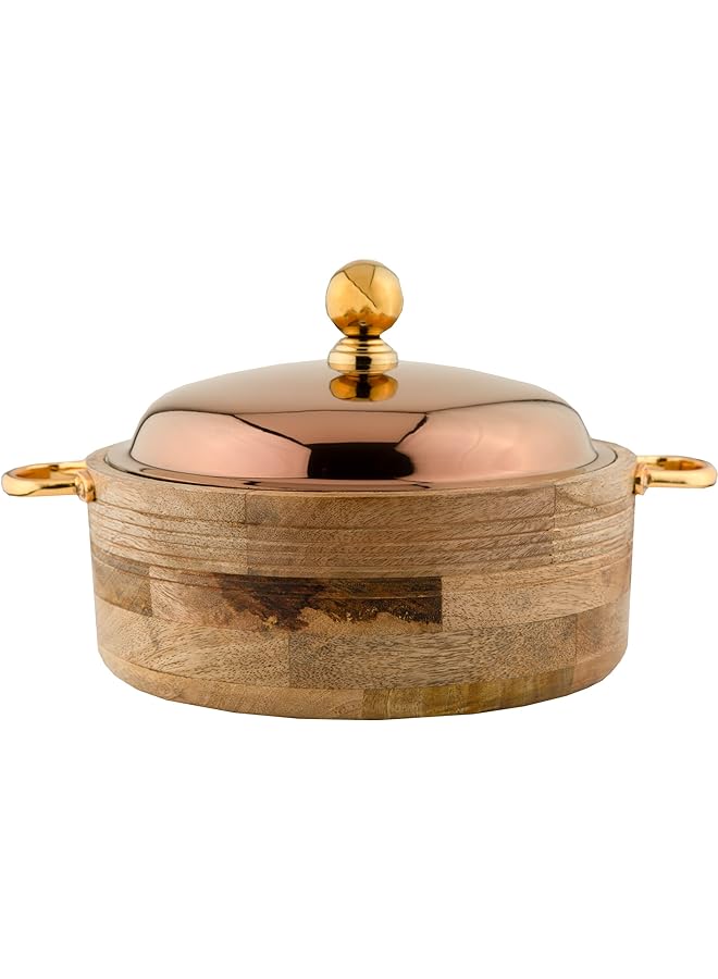 Alsaif Sultana Hotpot Stainless Steel Size 3 Liter Color Wooden - Image 1