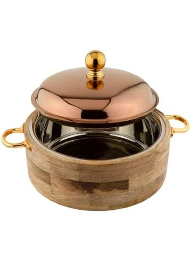 Alsaif Sultana Hotpot Stainless Steel Size 3 Liter Color Wooden - Image 2