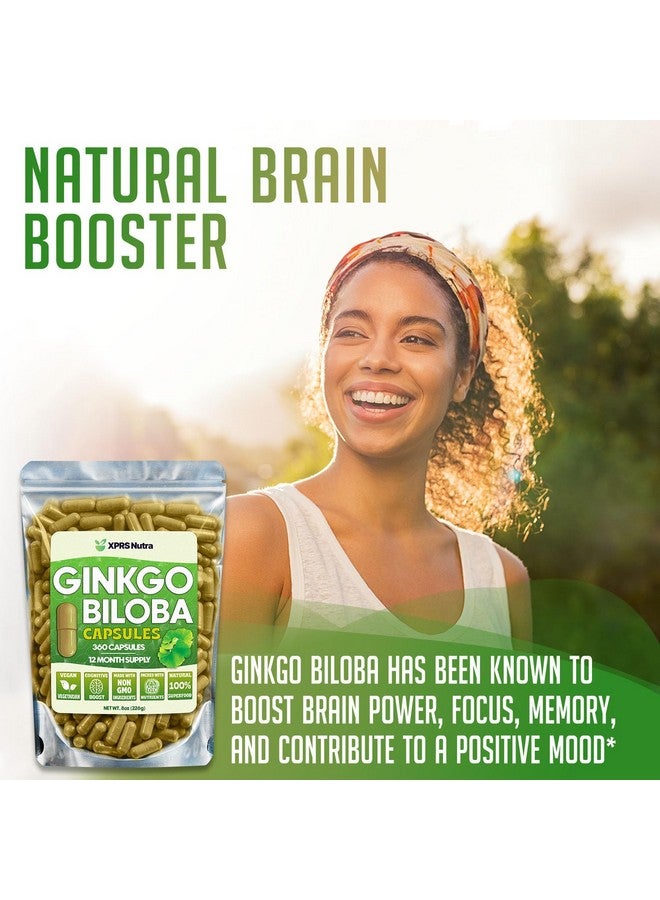 XPRS Nutra Ginkgo Biloba Capsules - Gingko Biloba Encapsulated Supplements for Cognition - Vegan Friendly Ginkoba Biloba - Immunity Boosting Ginkgo Biloba Capsules - 360 Count - Image 2
