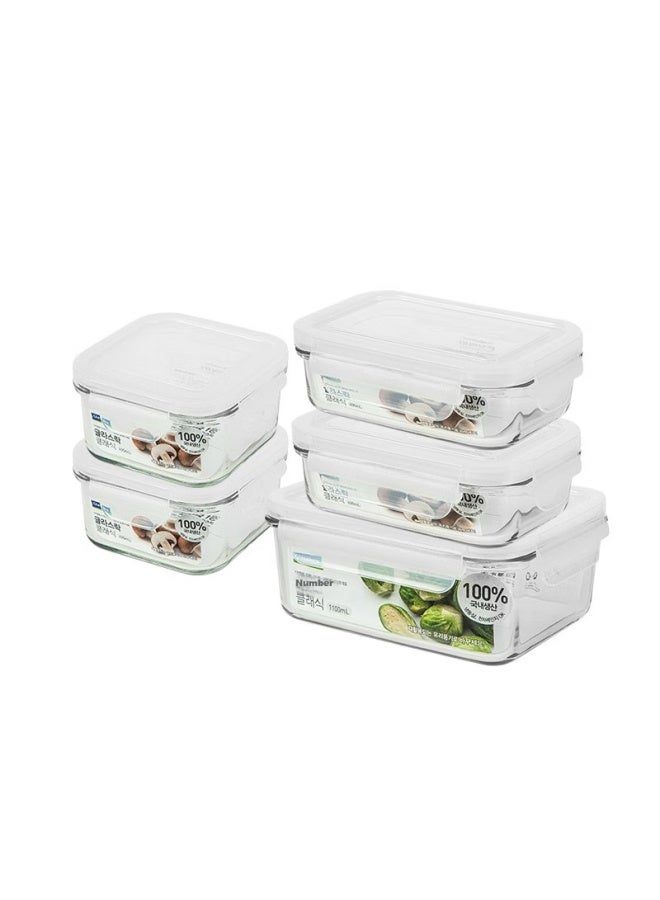 Glasslock Imported Heat-resistant Tempered Glass Food Storage Containers, Microwave-safe Lunch Boxes, Refrigerator Storage Containers, Sealed 5-piece Set - Image 5