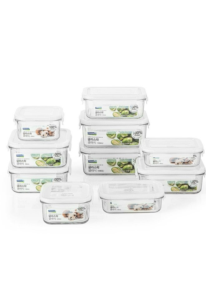 Glasslock Imported Heat-resistant Tempered Glass Food Storage Containers, Microwave-safe Lunch Boxes, Refrigerator Storage Containers, Sealed 5-piece Set - Image 3