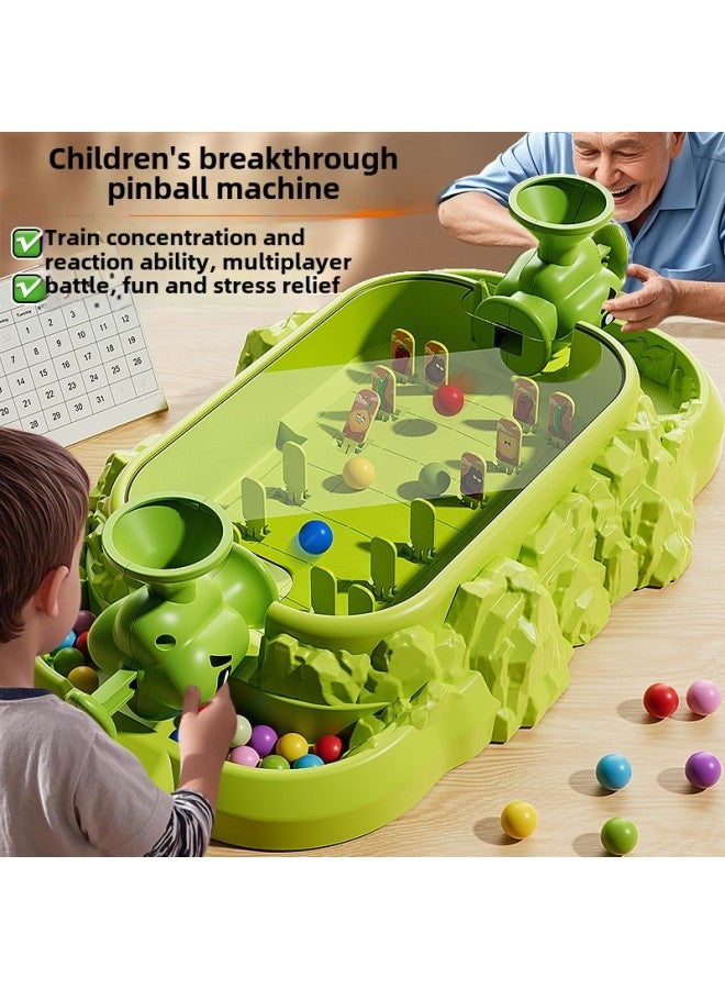 Plant War Pachinko Machine Shooting Desktop Game Machine Parent-Child Interaction Toy Gift-Colour: Plants Vs. Pinball Machine + 20 Pearls  - Image 2