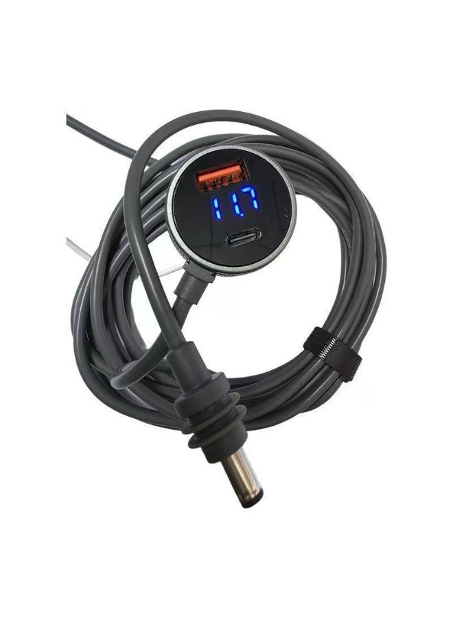 Terabyte Starlink Mini DC Power Cable Cigarette Lighter with Digital Display USB/Type C Socket 10FT Starlink Mini Cable 12V-24V DC Car Power Cord for Star Link Cigarette Lighter Adapter Gray 18AWG 3M - Image 2