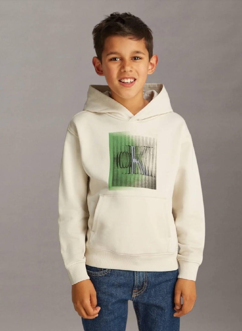 كالفن كلاين جينز هودي مزين بشعار كلفن كلاين - Image 1