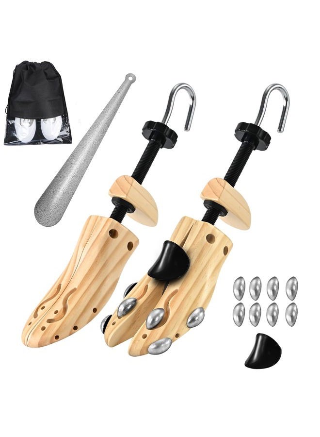 eachway Wooden Shoe Stretcher Men Women,Premium 4-Way Shoe Tree Stretch Length Width for Wide Feet, L(for Men's Size10-13.5), L(for Men's Size10-13.5) - Image 1