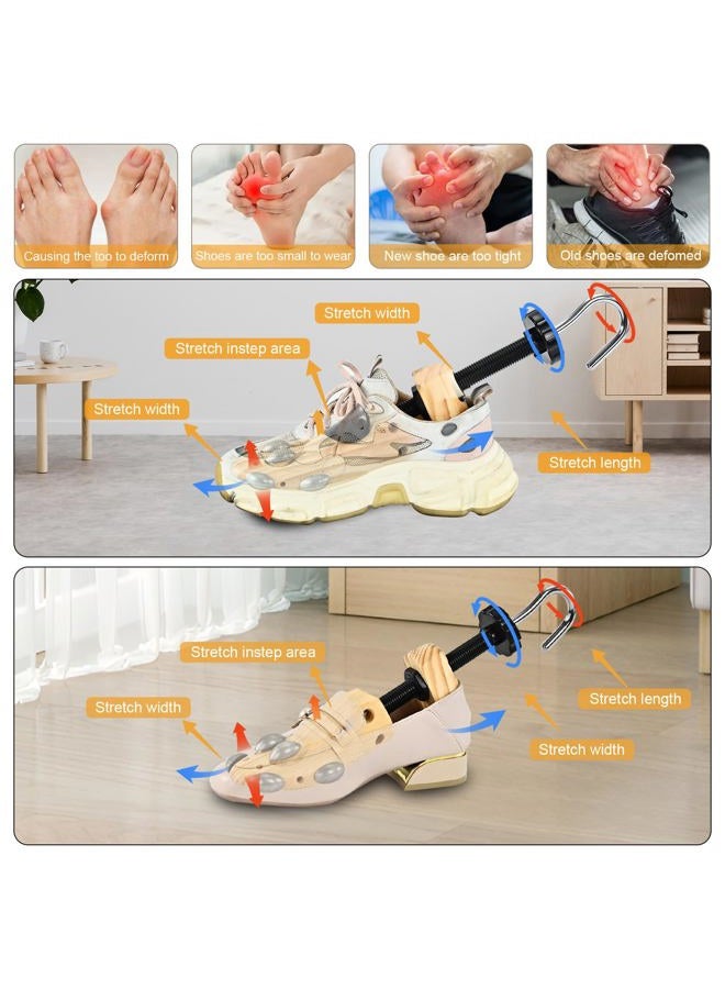 eachway Wooden Shoe Stretcher Men Women,Premium 4-Way Shoe Tree Stretch Length Width for Wide Feet, L(for Men's Size10-13.5), L(for Men's Size10-13.5) - Image 5