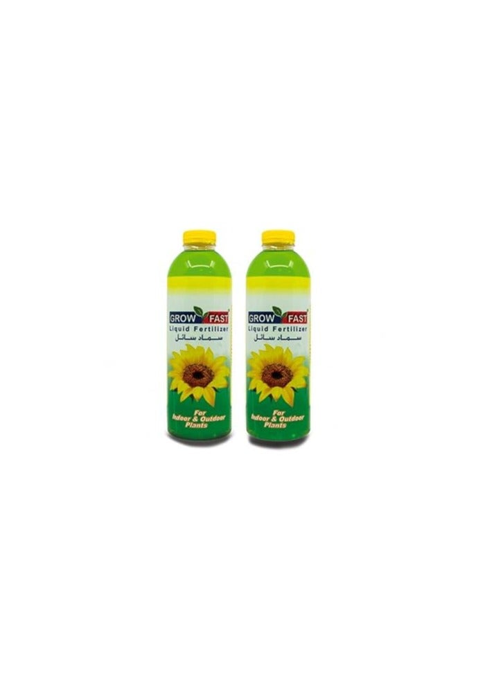 GROW FAST (Pack OF 2Pcs) Grow Fast Liquid Fertilizer 2Liter Best For Indoor & Outdoor Plants - Image 1