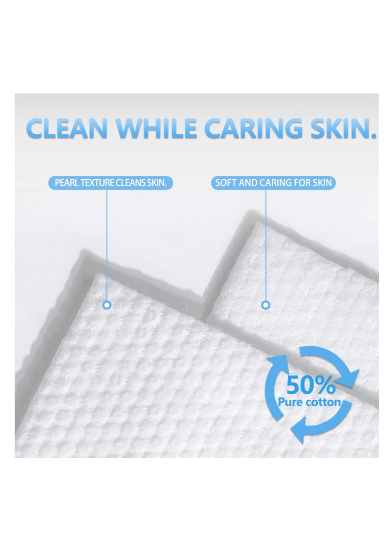 Disposable Facial Towels - Lint-Free Makeup Removal Wipes, Gentle Daily Cleansing Towelettes for Sensitive Skin, 3 Packs of 100 Count Each, Perfect for Effortless Makeup Removal.  - Image 3