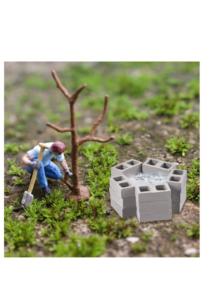 null - 24 Pcs Miniature Cinder Blocks, Mini Bricks with 1/12 Scale, Mini Dollhouse Accessories, Mini Cement Building Blocks, Suitable for Kids (Gray) - Image 1
