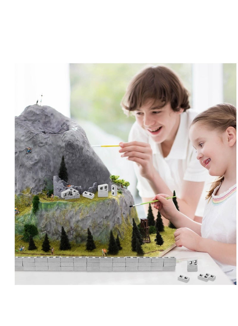 null - 24 Pcs Miniature Cinder Blocks, Mini Bricks with 1/12 Scale, Mini Dollhouse Accessories, Mini Cement Building Blocks, Suitable for Kids (Gray) - Image 1
