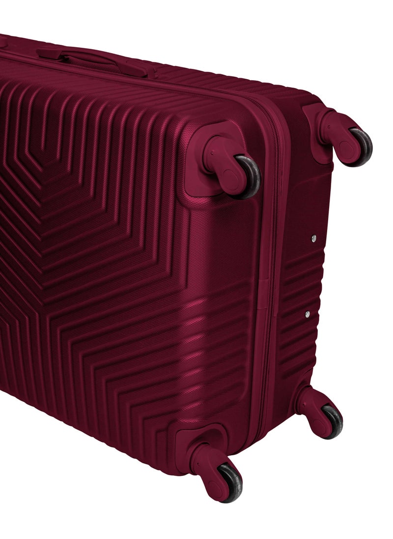 TRAVEL WAY - TravelWay Lightweight 24 inch Checked Suitcase Luggage for 20 kg - Hardshell Suitcase Spinner Luggage for Travel | ABS Luggage with 4 Spinner Wheels (Burgundy Red, 24 Inches (61 cm)) - Image 1