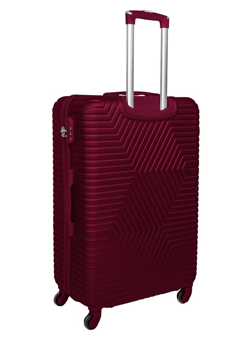TRAVEL WAY - TravelWay Lightweight 24 inch Checked Suitcase Luggage for 20 kg - Hardshell Suitcase Spinner Luggage for Travel | ABS Luggage with 4 Spinner Wheels (Burgundy Red, 24 Inches (61 cm)) - Image 1