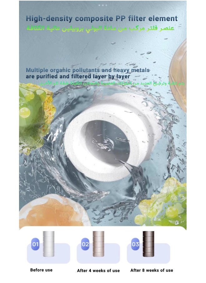 Super ZYouth Shower Head-4 Spray Settings Filtered, Hard Water Softener Filtered ,  Shower Head with 60" PVC Hose and Stand, 3 Extra Cotton Filters, with Silicone Massage Brush, Gray  - Image 4
