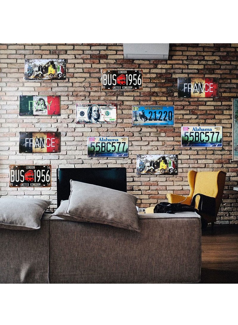 LINGWEI Wall Decorative Metal Plate Tin Sign Multicolour 30x15cm 6pcs - Image 5