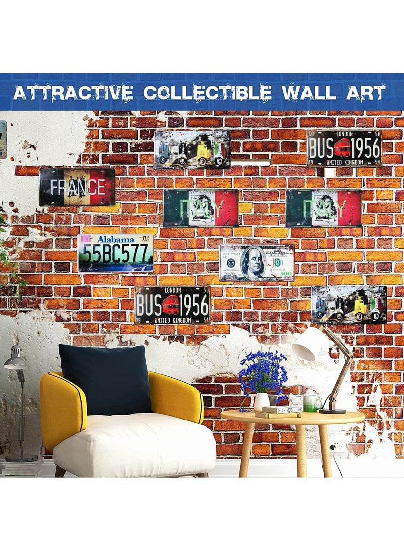 LINGWEI Wall Decorative Metal Plate Tin Sign Multicolour 30x15cm 6pcs - Image 2