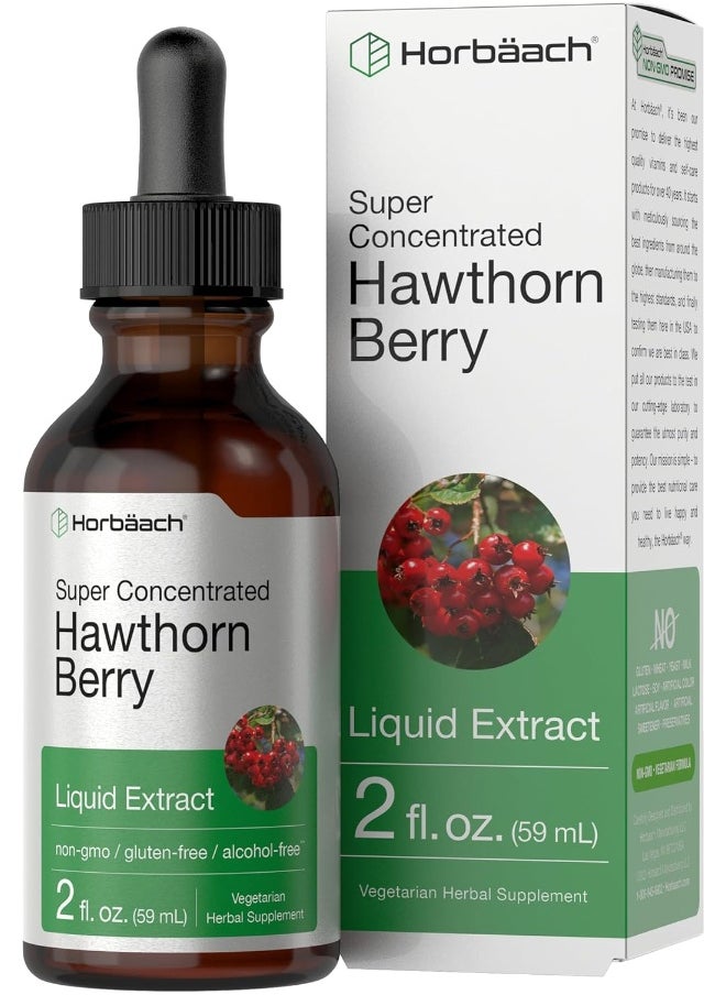 Horbaach Hawthorn Berry Extract | 2 fl oz | Alcohol Free Hawthorne Liquid Tincture | Vegetarian, Non-GMO, Gluten Free | by Horbaach  - Image 1