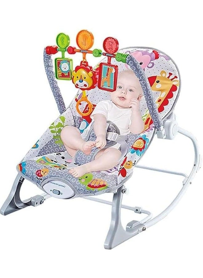 Baby rocking chair baby multifunctional music vibration shaker lightweight folding children's rocking chair coax baby recliner grey - Image 5