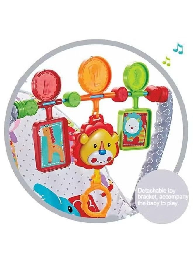 Baby rocking chair baby multifunctional music vibration shaker lightweight folding children's rocking chair coax baby recliner grey - Image 2