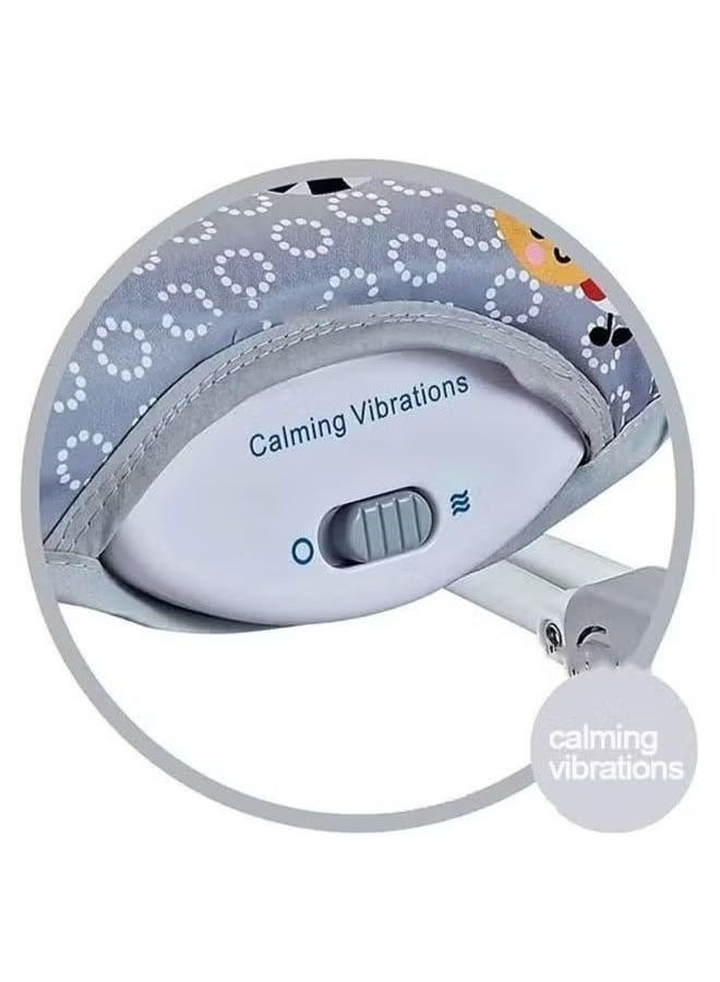 Baby rocking chair baby multifunctional music vibration shaker lightweight folding children's rocking chair coax baby recliner grey - Image 3