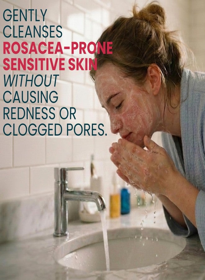 Ouiloe Rosacea Face Wash for Sensitive Skin - Non Comedogenic Face Wash - Safe for Acne Prone Skin - Unscented, Sulfate Free, pH Balanced, Paraben Free, 4oz - Image 2