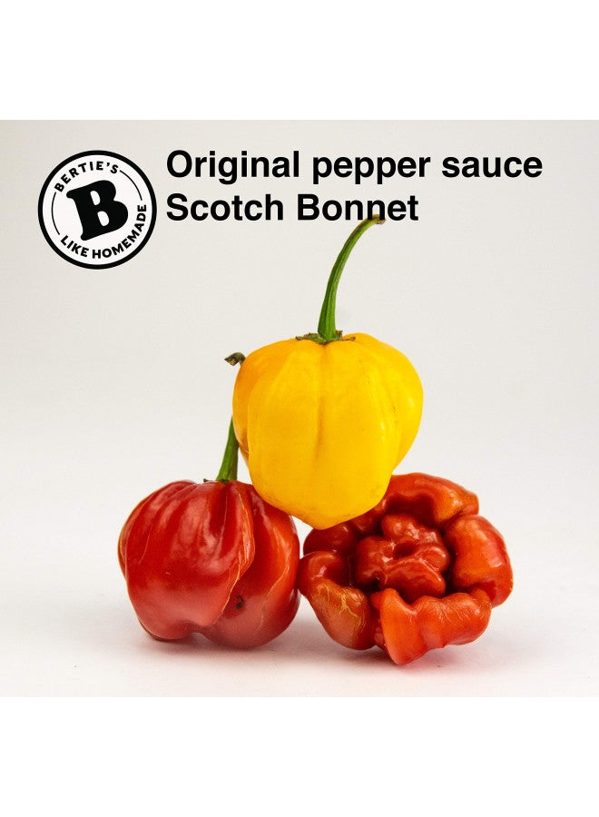Bertie's Original Pepper Sauce (10 Oz/300ml) | Great Flavour And Heat | Made With Fresh Trinidad Moruga Red And Scotch Bonnet Yellow Peppers | Tastes Like Home Made - Image 3