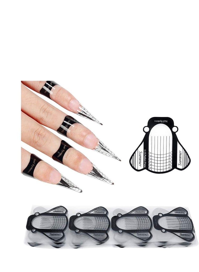 Y&D Nail Form Extension Sticker, Art Forms Sticker Self adhesive Tips Guide Stickers for Acrylic UV Gel Art, - Image 1