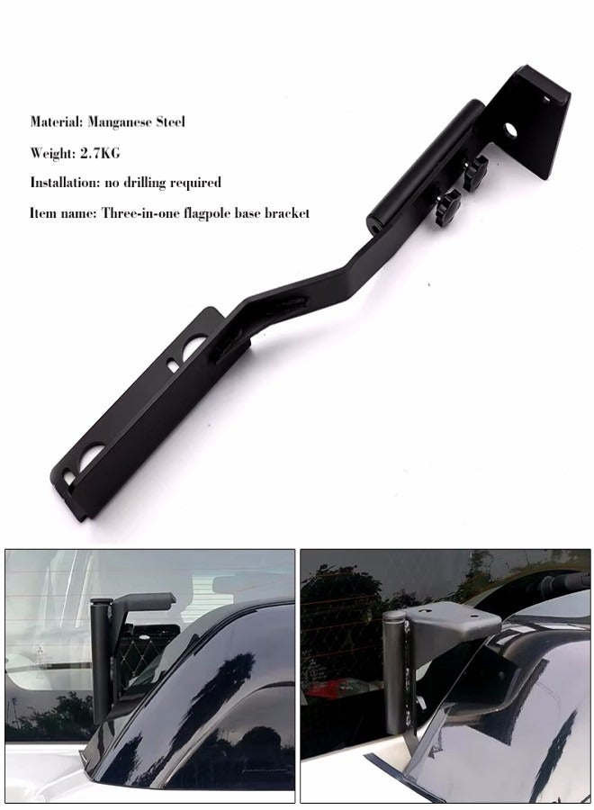 Pajero Flag Holder. Flag Pole, Spot Light&antenna Holder For Mitsubishi Pajero Gen4 2008-2023 Models. Manganese Steel Flagpole Bracket - Image 1
