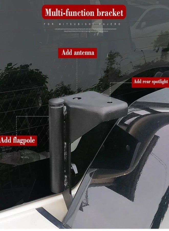 Pajero Flag Holder. Flag Pole, Spot Light&antenna Holder For Mitsubishi Pajero Gen4 2008-2023 Models. Manganese Steel Flagpole Bracket - Image 4