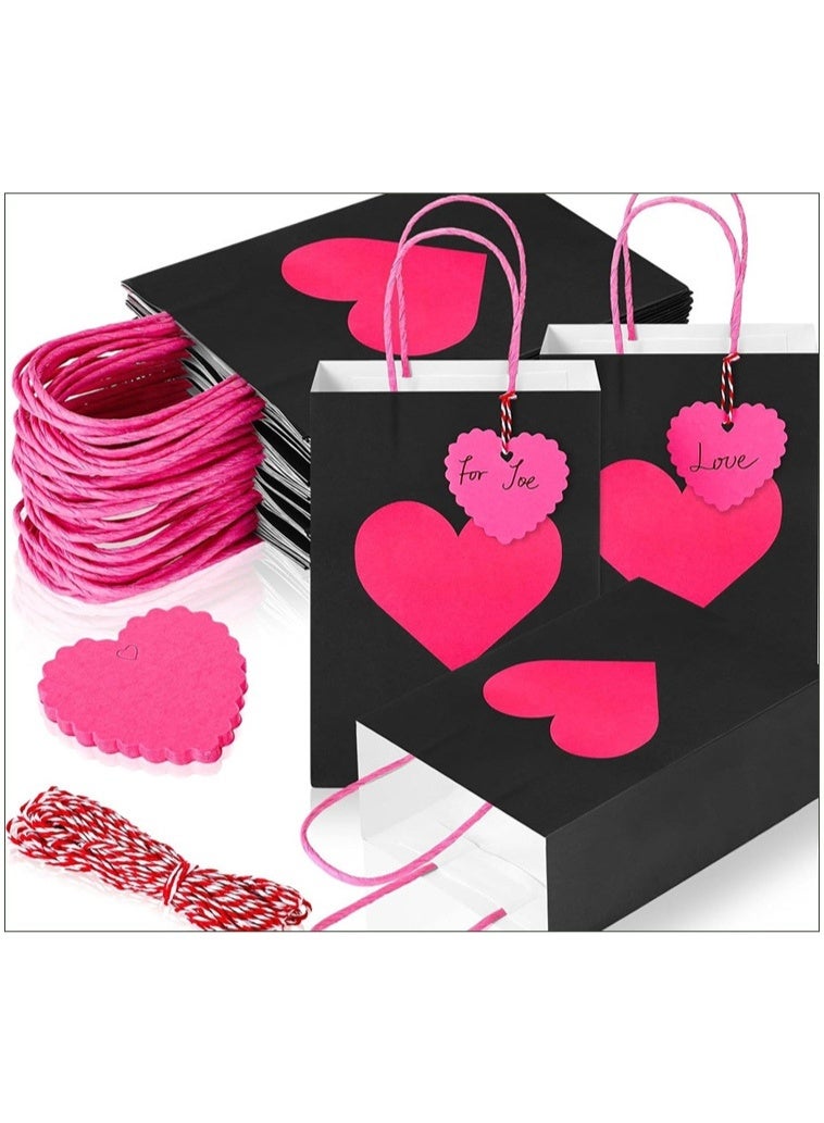 12 قطعة من حقائب هدايا عيد الحب على شكل قلب، حقائب تسوق، حقائب هدايا للحفلات، حقائب حمل - Image 2