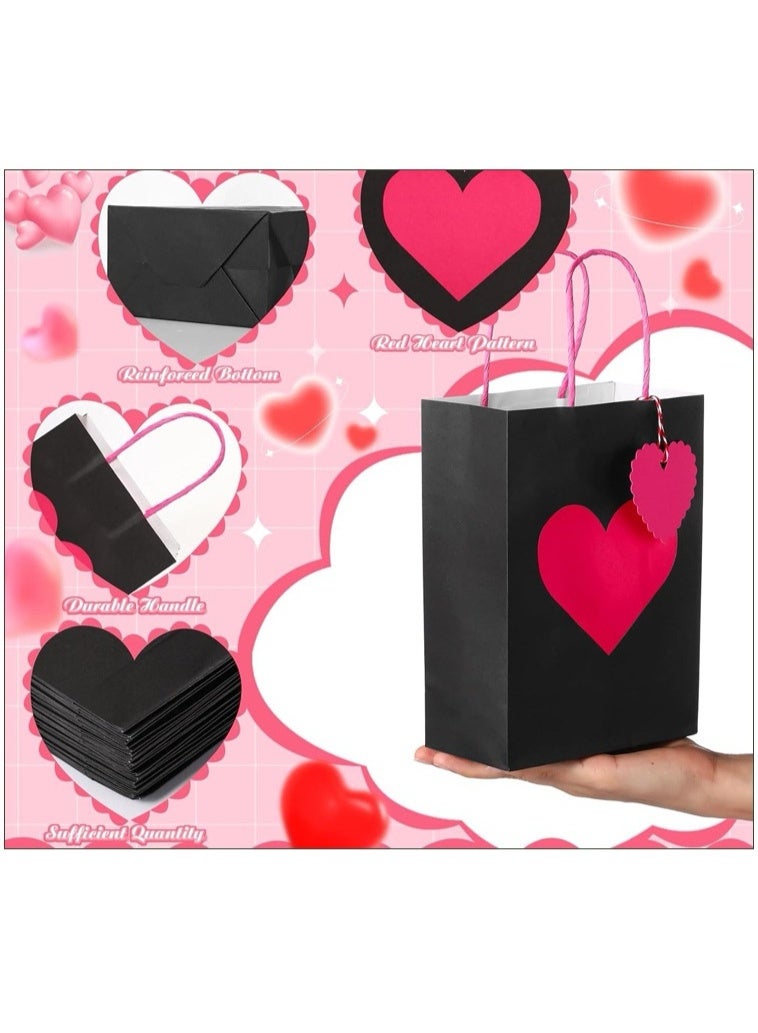12 قطعة من حقائب هدايا عيد الحب على شكل قلب، حقائب تسوق، حقائب هدايا للحفلات، حقائب حمل - Image 4