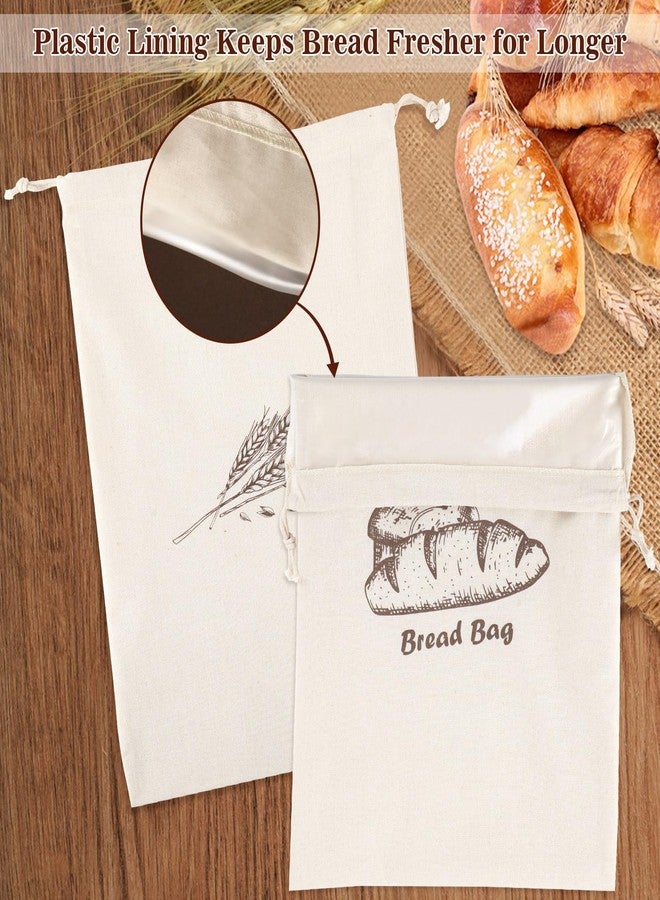 Augshy Bread Bags, 2 Pack Bread Bags for Homemade Bread,17.7 * 11.8in Linen Bread Bag -Inside Lining to Keep Bread Fresh -Reusable Bread Bags - Image 4