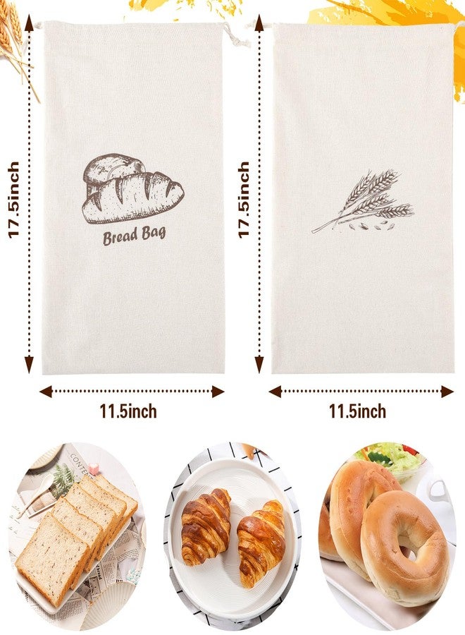 Augshy Bread Bags, 2 Pack Bread Bags for Homemade Bread,17.7 * 11.8in Linen Bread Bag -Inside Lining to Keep Bread Fresh -Reusable Bread Bags - Image 2