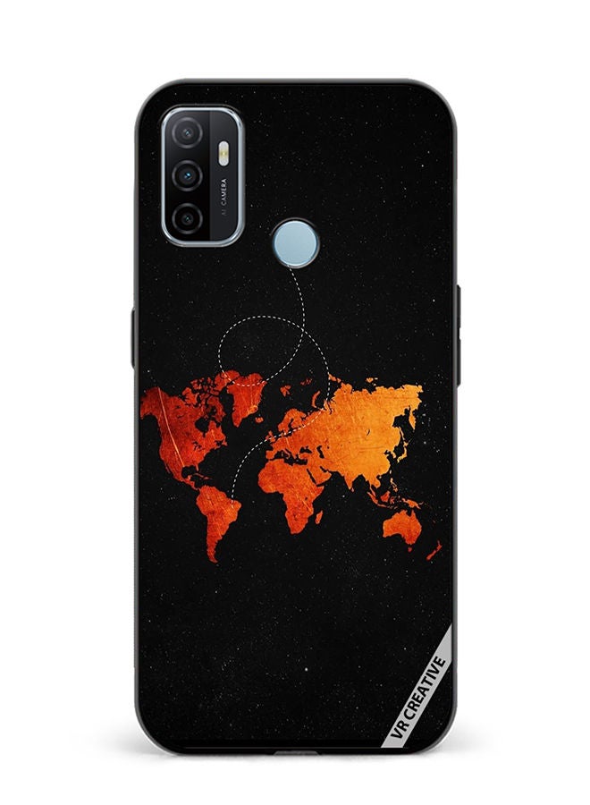 VR CREATIVE Protective Case Cover For Oppo A53 Travel Map Design Multicolour - Image 1