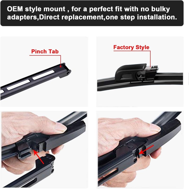 MODIGT Premium U/J Hook 15"+15" Windshield Wiper Blades for 2007-2018 Jep Wrangler JK Original Equipment Replacement Jeep Wrangler Accessories (Pack of 2) - Image 5