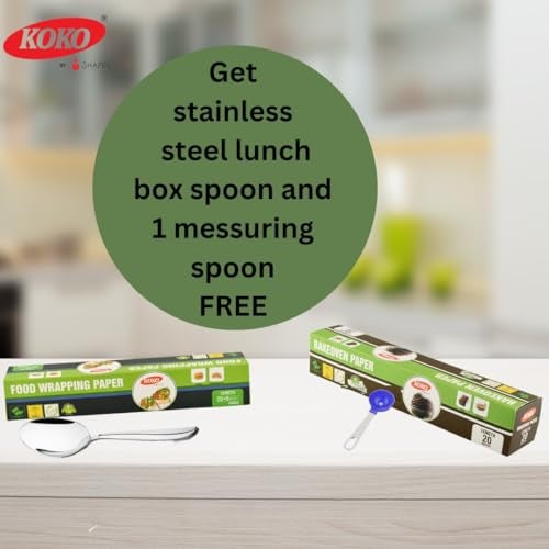 KOKO Premium Multipurpose Food Wrapping Paper Roll - 25 Mtr & Bakeoven Paper -20 Mtr | Oil Absorption | Keep Food Safe & Fresh | Roti Wrapping Paper Roll and Non-Stick Butter Wrapping APER for Kitchen - Image 2