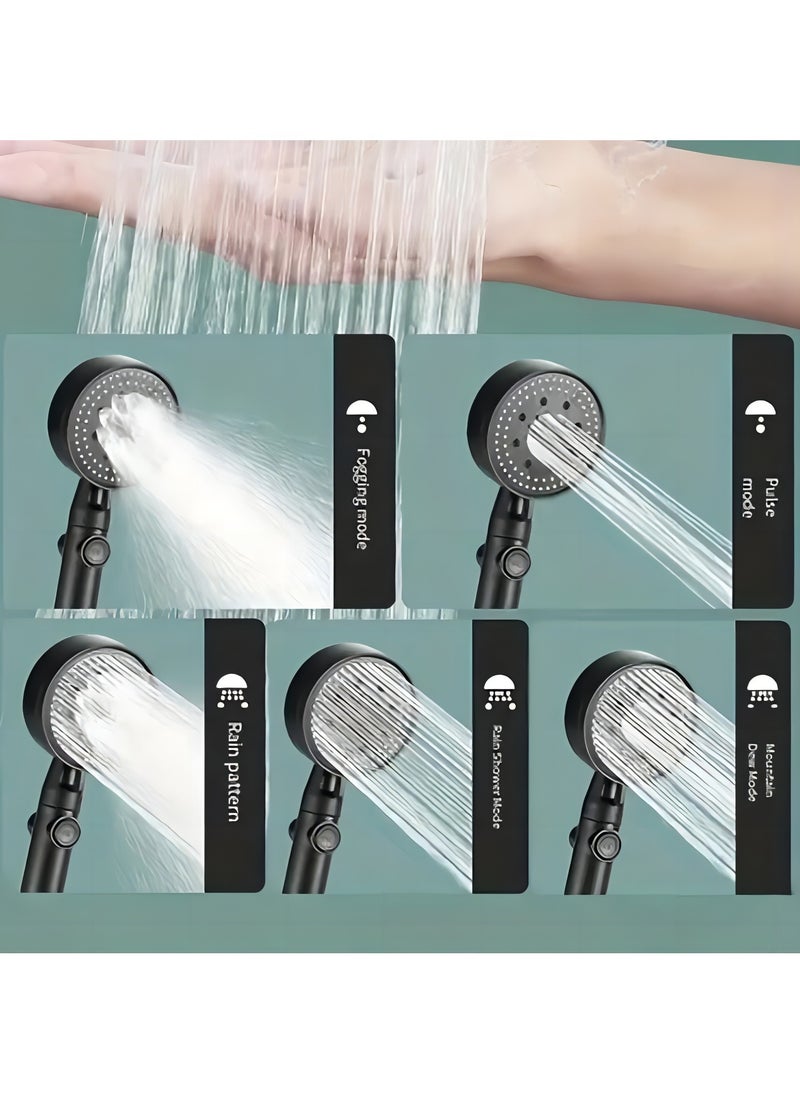 Arabest - High Pressure Multifunction Hand Spray Head with 5 Modes, 360° Adjustable Detachable Hydro Jet Shower Head and Pause Switch - Image 1