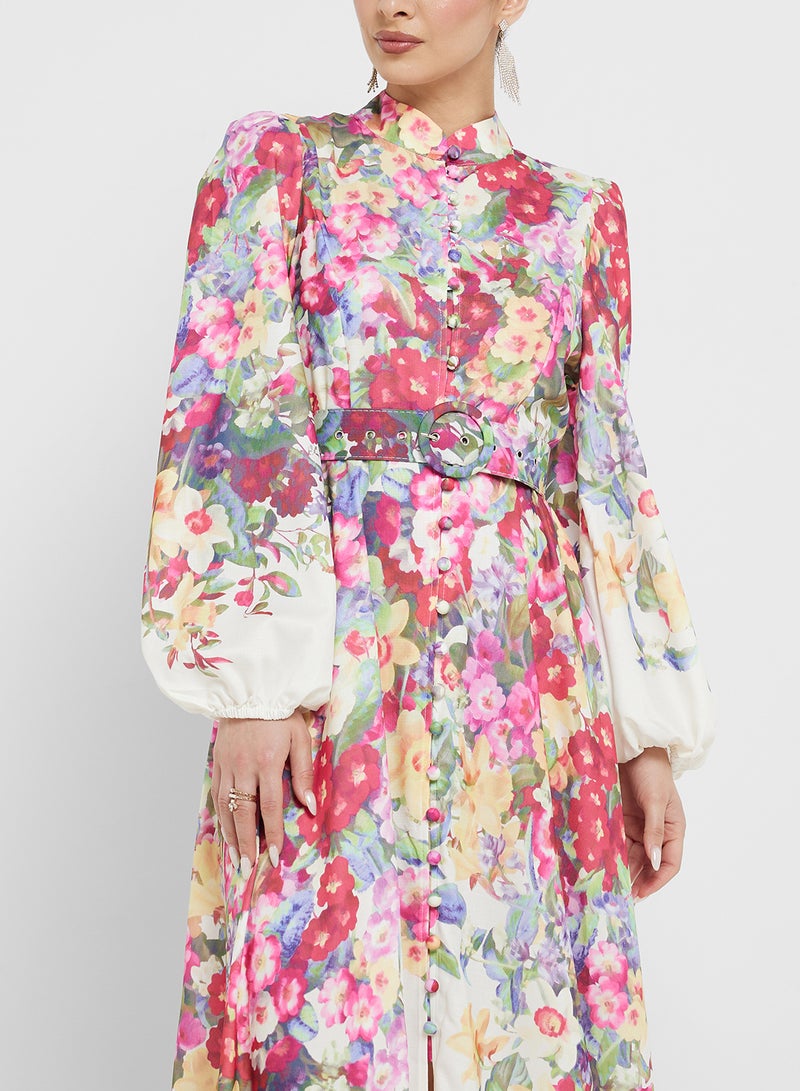 خزانة فستان ماكسي بطبعة زهور - Image 3