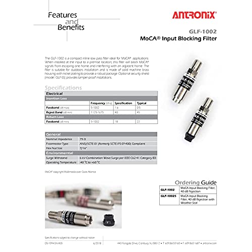 Antronix Filter, GLF-1002 MoCA "POE" Filter for Cable TV Coaxial Networking ONLY - Image 5