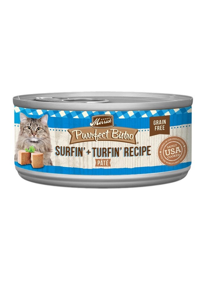 ميريك طعام القطط البالغة المعلب الناعم الفاخر الخالي من الحبوب من Merrick Purrfect Bistro، وصفة Surfin' And Turfin' - (عبوة من 24 علبة) 3 أونصة - Image 1