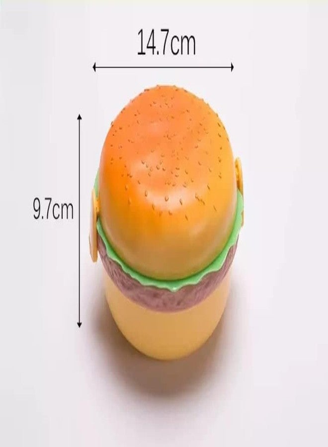 Sukee Burger Shaped Lunch Box 2 Layer Tiffin Box for Kids | School Tiffin Box for Boys & Girls Leak Proof Plastic Snacks Lunch Box with 2 Spoons for Adults and Kids - Image 4